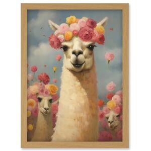 Artery8 The Llama Wedding Rose Bloom Flower Headdress Fun Artwork Kids Bedroom Artwork Framed Wall Art Print A4 Artery8 The Llama Wedding Rose Bloom Flower Headdress Fun Artwork Kids Bedroom Artwork Framed Wall Art Print A4