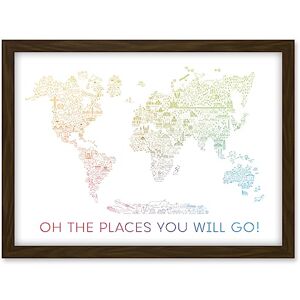Artery8 World Travel Landmark Line Map Oh The Places You Will Go! Rainbow White Artwork Framed A3 Wall Art Print Artery8 World Travel Landmark Line Map Oh The Places You Will Go! Rainbow White Artwork Framed A3 Wall Art Print
