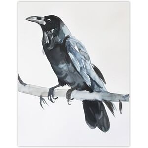 Artery8 Raven Bird on Tree Branch Bright Watercolour Living Room Extra Large XL Wall Art Poster Print Artery8 Raven Bird on Tree Branch Bright Watercolour Living Room Extra Large XL Wall Art Poster Print