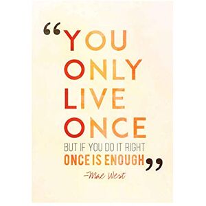 Wee Blue Coo Quote Mae West You Only Live Once Framed Picture Art Wall Art Print Wee Blue Coo Quote Mae West You Only Live Once Framed Picture Art Wall Art Print