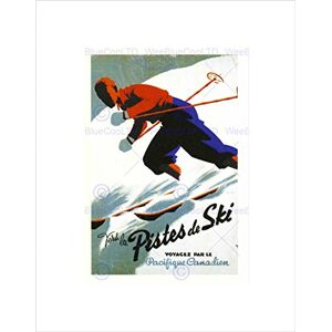 Wee Blue Coo TRAVEL TOURISM WINTER SPORT SKI SNOW PISTE CANADA FRAMED ART PRINT B12X6605 Wee Blue Coo TRAVEL TOURISM WINTER SPORT SKI SNOW PISTE CANADA FRAMED ART PRINT B12X6605