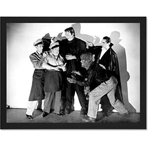 Wee Blue Coo Vintage B&W Dracula Wolfman Frankenstein Monsters Large Framed Art Print Poster Wall Decor 18x24 inch Wee Blue Coo Vintage B&W Dracula Wolfman Frankenstein Monsters Large Framed Art Print Poster Wall Decor 18x24 inch