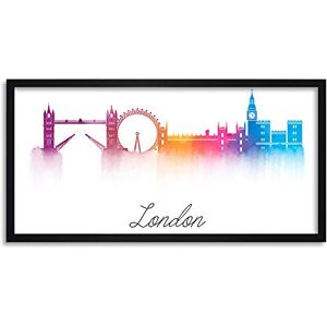 Wee Blue Coo London Landmarks Colourful Skyline Long Panel Framed Wall Art Print Wee Blue Coo London Landmarks Colourful Skyline Long Panel Framed Wall Art Print