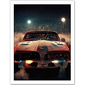 Doppelganger33 LTD Classic Sports Car Muscle Cinematic Night Atmospheric Race In Fog Artwork Framed Wall Art Print 18X24 Inch Doppelganger33 LTD Classic Sports Car Muscle Cinematic Night Atmospheric Race In Fog Artwork Framed Wall Art Print 18X24 Inch