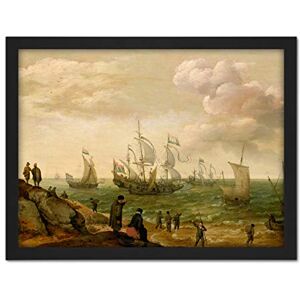 Artery8 Willaerts Ships Along The Shore Painting Artwork Framed Wall Art Print 18X24 Inch Artery8 Willaerts Ships Along The Shore Painting Artwork Framed Wall Art Print 18X24 Inch