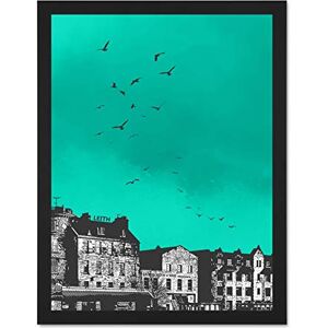 Wee Blue Coo Rooftop Birds Leith 18x24 Large Framed Art Print Poster Wall Decor 18x24 inch Wee Blue Coo Rooftop Birds Leith 18x24 Large Framed Art Print Poster Wall Decor 18x24 inch