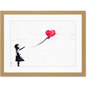 Fine Art Prints Banksy Balloon Girl Graffiti Large Light Oak Framed Art Print Wall Poster 18x24 inch Fine Art Prints Banksy Balloon Girl Graffiti Large Light Oak Framed Art Print Wall Poster 18x24 inch