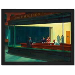 Fine Art Prints Edward Hopper Nighthawks Iconic Painting Artwork Framed Wall Art Print 18X24 Inch Fine Art Prints Edward Hopper Nighthawks Iconic Painting Artwork Framed Wall Art Print 18X24 Inch