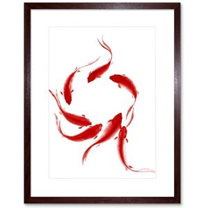 Wee Blue Coo Koi Fish Painting Art Print Framed Poster Wall Decor 9x7 inch Wee Blue Coo Koi Fish Painting Art Print Framed Poster Wall Decor 9x7 inch