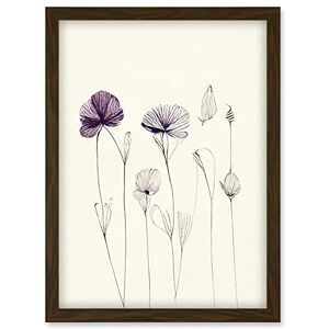 Doppelganger33 LTD Stylish Minimalist Flower Illustration Line Drawing With Purple Ink Artwork Framed Wall Art Print A4 Doppelganger33 LTD Stylish Minimalist Flower Illustration Line Drawing With Purple Ink Artwork Framed Wall Art Print A4