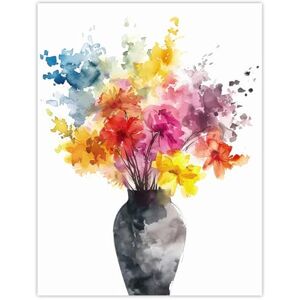 Artery8 Flower Bouquet in Vase Abstract Watercolour For Living Room Extra Large XL Wall Art Poster Print Artery8 Flower Bouquet in Vase Abstract Watercolour For Living Room Extra Large XL Wall Art Poster Print