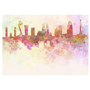 Wee Blue Coo Cityscape Barcelona Spain Paint Splash Skyline Picture Wall Art Print Wee Blue Coo Cityscape Barcelona Spain Paint Splash Skyline Picture Wall Art Print