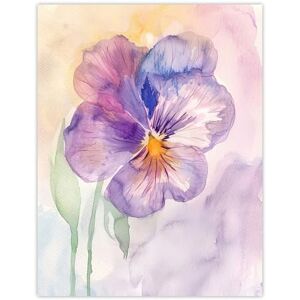 Artery8 Single Pansy Modern Watercolour Purple Floral Living Room Large Wall Art Poster Print Thick Paper 18X24 Inch Artery8 Single Pansy Modern Watercolour Purple Floral Living Room Large Wall Art Poster Print Thick Paper 18X24 Inch