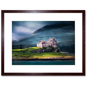 Wee Blue Coo Duart Castle Scotland Isle Mull Art Picture Framed Wall Art Print Wee Blue Coo Duart Castle Scotland Isle Mull Art Picture Framed Wall Art Print