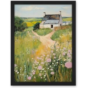 Artery8 Country Farmhouse Cottage Scene Traditional Landscape Oil Painting Meadows Countryside Summer Artwork Framed Wall Art Print 18X24 Inch Artery8 Country Farmhouse Cottage Scene Traditional Landscape Oil Painting Meadows Countryside Summer Artwork Framed Wall Art Print 18X24 Inch