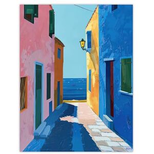 Artery8 Colourful Mediterranean Spanish Coastal Painting Bathroom Toilet Large Wall Art Poster Print Thick Paper 18X24 Inch Artery8 Colourful Mediterranean Spanish Coastal Painting Bathroom Toilet Large Wall Art Poster Print Thick Paper 18X24 Inch