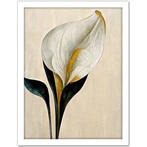 Wee Blue Coo Cala Lily Lilies Flower Abstract Minimalist Painting Cream Emerald Green Mustard Artwork Framed Wall Art Print 18X24 Inch Wee Blue Coo Cala Lily Lilies Flower Abstract Minimalist Painting Cream Emerald Green Mustard Artwork Framed Wall Art Print 18X24 Inch