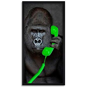 Wee Blue Coo Gorilla Ape Green Telephone Long Panel Framed Wall Art Print Wee Blue Coo Gorilla Ape Green Telephone Long Panel Framed Wall Art Print