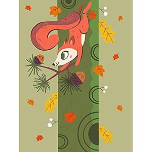 Wee Blue Coo Red Squirrel Acorn Tree Art Print Canvas Premium Wall Decor Poster Wee Blue Coo Red Squirrel Acorn Tree Art Print Canvas Premium Wall Decor Poster