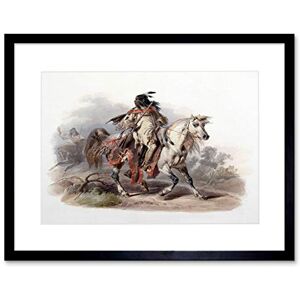 Wee Blue Coo Painting Native American Bodmer Blackfoot Horseback Framed Wall Art Print Wee Blue Coo Painting Native American Bodmer Blackfoot Horseback Framed Wall Art Print