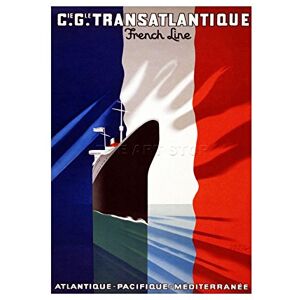 Wee Blue Coo Transatlantic French Line Ship Flag France Picture Wall Art Print Wee Blue Coo Transatlantic French Line Ship Flag France Picture Wall Art Print