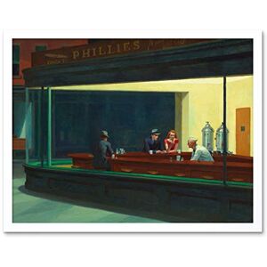 Fine Art Prints Edward Hopper Nighthawks Iconic Painting Art Print Framed Poster Wall Decor 12x16 inch Fine Art Prints Edward Hopper Nighthawks Iconic Painting Art Print Framed Poster Wall Decor 12x16 inch