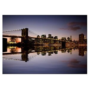 Wee Blue Coo Photo Brooklyn Bridge Cityscape Night Lights USA Wall Art Print Wee Blue Coo Photo Brooklyn Bridge Cityscape Night Lights USA Wall Art Print