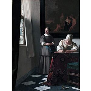 Artery8 Vermeer Woman Writing Letter Maid Painting Premium Wall Art Canvas Print 18X24 Inch Artery8 Vermeer Woman Writing Letter Maid Painting Premium Wall Art Canvas Print 18X24 Inch