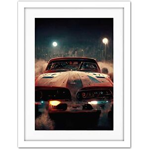 Doppelganger33 LTD Classic Sports Car Muscle Cinematic Night Atmospheric Race In Fog Artwork Framed Wall Art Print 18X24 Inch Doppelganger33 LTD Classic Sports Car Muscle Cinematic Night Atmospheric Race In Fog Artwork Framed Wall Art Print 18X24 Inch