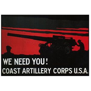 Wee Blue Coo War First World Artillery Gun Enlist USA Vintage Advert Wall Art Print Wee Blue Coo War First World Artillery Gun Enlist USA Vintage Advert Wall Art Print