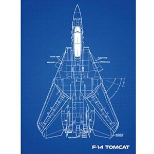 Artery8 Grumman F-14 Tomcat US Fighter Aicraft Blueprint Plan Unframed Wall Art Print Poster Home Decor Premium Artery8 Grumman F-14 Tomcat US Fighter Aicraft Blueprint Plan Unframed Wall Art Print Poster Home Decor Premium