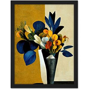 Wee Blue Coo Blue Mustard Ochre Orange Autumnal Abstract Bouquet Flowers Painting Artwork Framed Wall Art Print 18X24 Inch Wee Blue Coo Blue Mustard Ochre Orange Autumnal Abstract Bouquet Flowers Painting Artwork Framed Wall Art Print 18X24 Inch