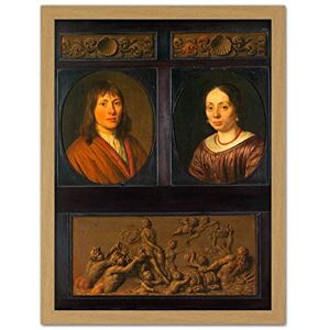Artery8 Van Slingelandt Portraits Man And A Woman Painting Artwork Framed Wall Art Print 18X24 Inch Artery8 Van Slingelandt Portraits Man And A Woman Painting Artwork Framed Wall Art Print 18X24 Inch