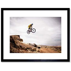 Wee Blue Coo Sport Mountain Bike Jump Sky Big Air Framed Wall Art Print Wee Blue Coo Sport Mountain Bike Jump Sky Big Air Framed Wall Art Print