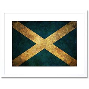 Wee Blue Coo Flag National Scotland Saltire Blue White Grunge Framed Wall Art Print Wee Blue Coo Flag National Scotland Saltire Blue White Grunge Framed Wall Art Print