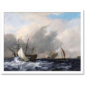 Artery8 Baur Navys Man Of War Amsterdam Ship Seascape Painting Art Print Framed Poster Wall Decor 12x16 inch Artery8 Baur Navys Man Of War Amsterdam Ship Seascape Painting Art Print Framed Poster Wall Decor 12x16 inch