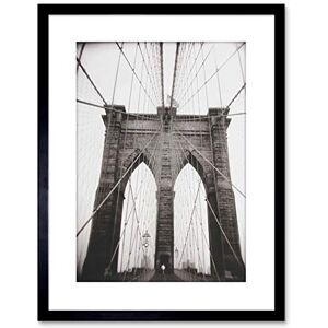 Wee Blue Coo B&W Ray Henders Brooklyn Bridge Framed Wall Art Print Wee Blue Coo B&W Ray Henders Brooklyn Bridge Framed Wall Art Print