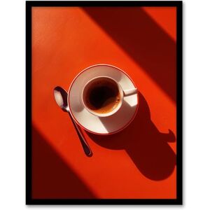 Artery8 Sunrise Coffee Cup Shadow Red Aerial View Kitchen Artwork Framed Wall Art Print A4 Artery8 Sunrise Coffee Cup Shadow Red Aerial View Kitchen Artwork Framed Wall Art Print A4