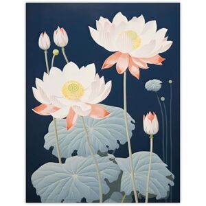 Artery8 Blooming Lotus Flowers Oil Painting Pastel Teal and Pink on Blue Detailed Aquatic Plant Large Wall Art Poster Print Thick Paper 18X24 Inch Artery8 Blooming Lotus Flowers Oil Painting Pastel Teal and Pink on Blue Detailed Aquatic Plant Large Wall Art Poster Print Thick Paper 18X24 Inch