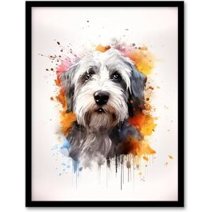 Artery8 Old English Sheep Dog Lovers Gift Watercolour Pet Portrait Painting Artwork Artwork Framed Wall Art Print A4 Artery8 Old English Sheep Dog Lovers Gift Watercolour Pet Portrait Painting Artwork Artwork Framed Wall Art Print A4
