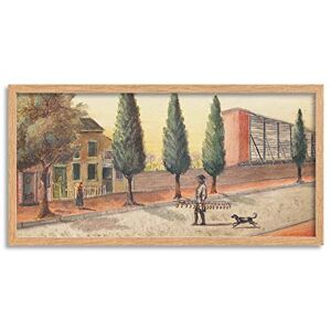 Artery8 Chappel New York Strawberry Pedlar 1870 Painting Framed Wall Art Print Long 25X12 Inch Artery8 Chappel New York Strawberry Pedlar 1870 Painting Framed Wall Art Print Long 25X12 Inch