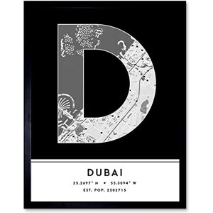 Wee Blue Coo Dubai United Arab Emirates City Map Black & White Colour Block Modern Typography Stylish Letter Framed Word Wall Art Print Poster for Home Décor CITYMAP1 Wee Blue Coo Dubai United Arab Emirates City Map Black & White Colour Block Modern Typography Stylish Letter Framed Word Wall Art Print Poster for Home Décor CITYMAP1