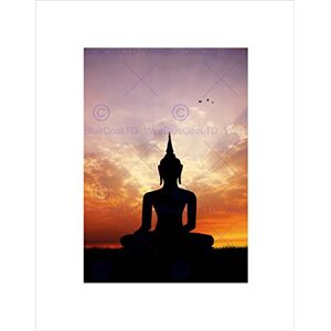 Wee Blue Coo PHOTO COMPOSITION SILHOUETTE STATUE BUDDHA SUNSET FRAMED ART PRINT B12X8271 Wee Blue Coo PHOTO COMPOSITION SILHOUETTE STATUE BUDDHA SUNSET FRAMED ART PRINT B12X8271