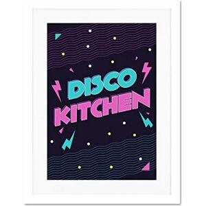 Wee Blue Coo Disco Kitchen 80s Large Framed Art Print Wall Poster 18x24 inch Wee Blue Coo Disco Kitchen 80s Large Framed Art Print Wall Poster 18x24 inch