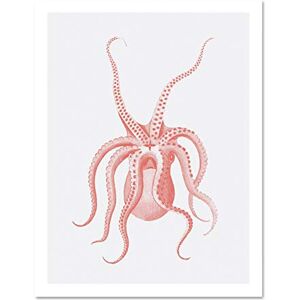 Wee Blue Coo Living Coral Octopus Upside Down Large White Framed Art Print Wall Poster 18x24 inch Wee Blue Coo Living Coral Octopus Upside Down Large White Framed Art Print Wall Poster 18x24 inch