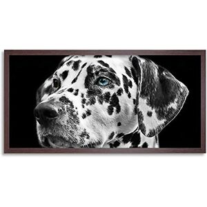 Wee Blue Coo Dalmatian Dog Face Head Long Panel Framed Wall Art Print Wee Blue Coo Dalmatian Dog Face Head Long Panel Framed Wall Art Print