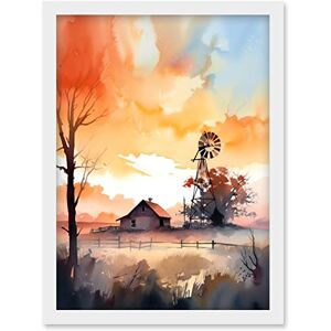 Artery8 - Sunrise Clouds Countryside - A4 - Framed - Art Artery8 - Sunrise Clouds Countryside - A4 - Framed - Art