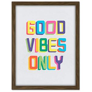 Wee Blue Coo Quote Good Vibes Only Colourful Artwork Framed Wall Art Print 18X24 Inch Wee Blue Coo Quote Good Vibes Only Colourful Artwork Framed Wall Art Print 18X24 Inch