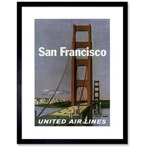 Wee Blue Coo Travel San Francisco California Golden Gate Vintage Advert Framed Wall Art Print Wee Blue Coo Travel San Francisco California Golden Gate Vintage Advert Framed Wall Art Print