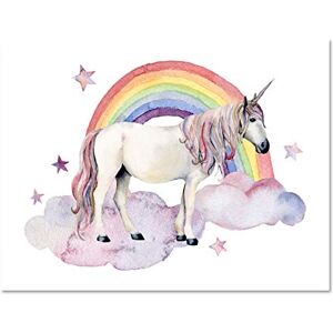 Wee Blue Coo Unicorn Watercolour Rainbow Large Framed Art Print Wall Poster 18x24 inch Wee Blue Coo Unicorn Watercolour Rainbow Large Framed Art Print Wall Poster 18x24 inch